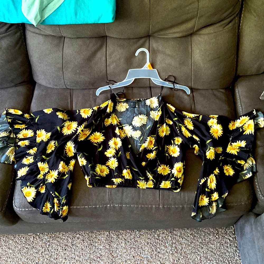 Forever 21 Sunflower Crop Top